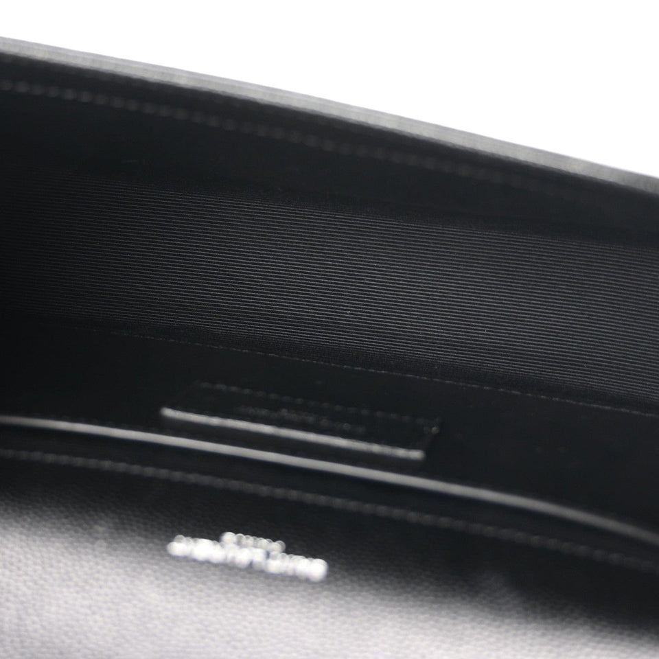 Saint Laurent Grain De Poudre Small Classic Monogram Kate Satchel Black