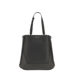Alexander McQueen Edge Medium Calf Leather Tote - Black