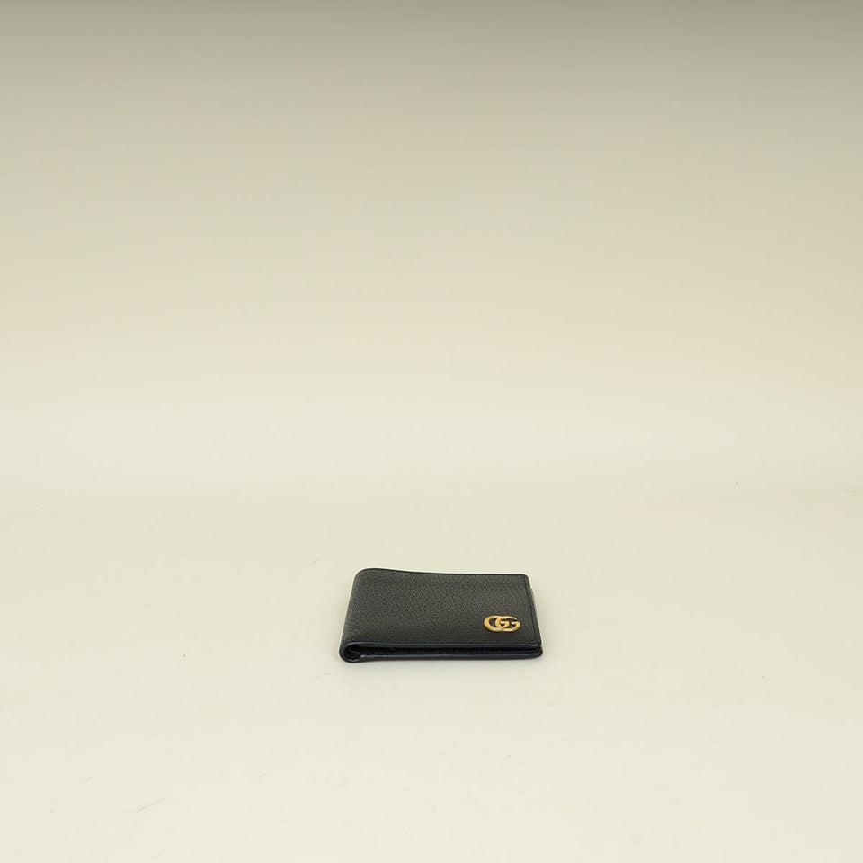 Gucci Black GG Marmont Bi - fold Card Case Wallet