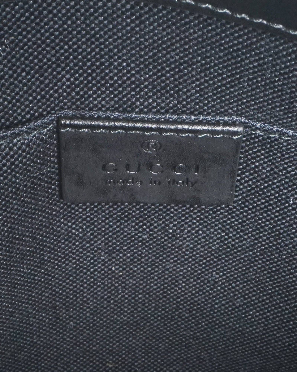 Gucci Black & Grey GG Supreme Web Stripe Messenger Bag