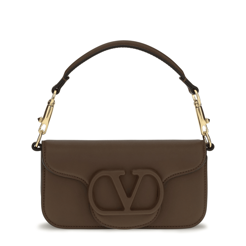 Valentino Locò Mini Calfskin Shoulder Bag - Brown