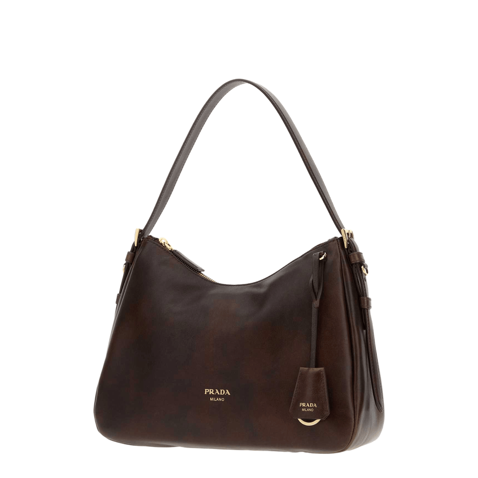 Prada Leather Shoulder Bags - Dark Brown