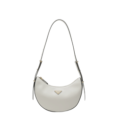 Prada Arqué Small Calfskin Shoulder Bags - White