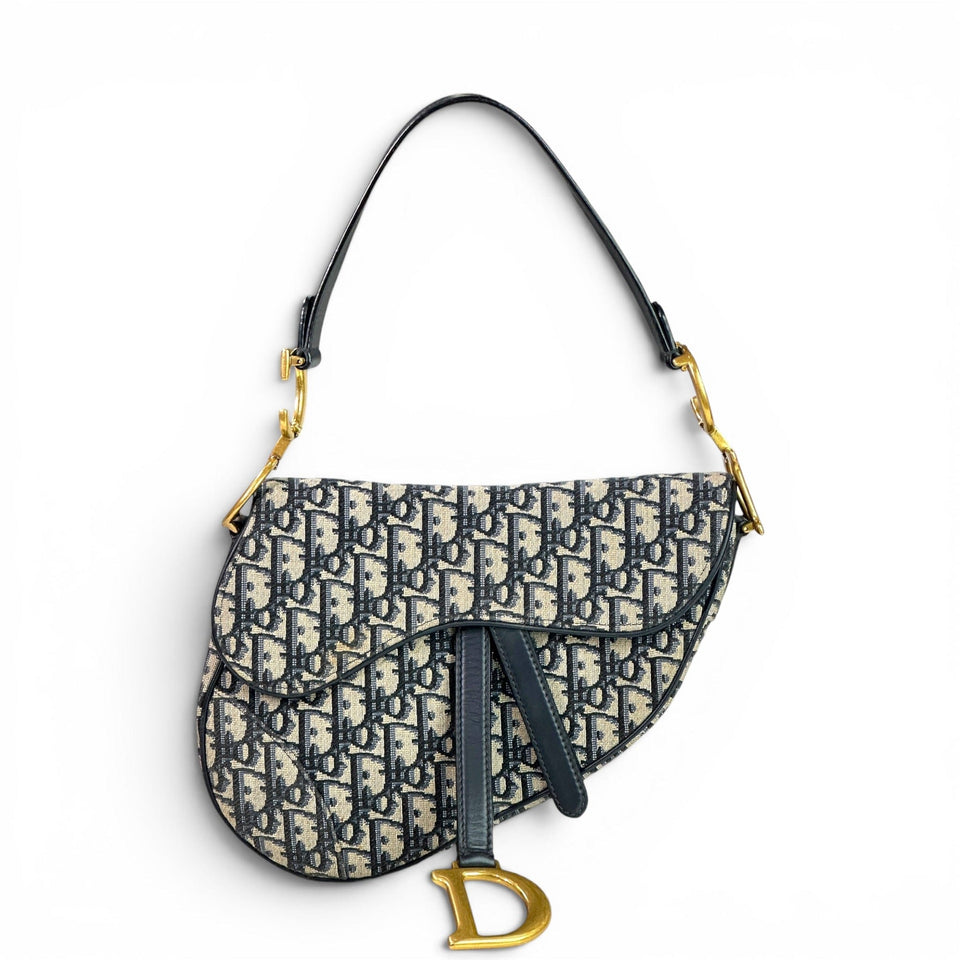 Christian Dior Saddle Dior Oblique Embroidery Bag