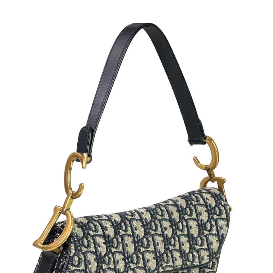 Christian Dior Saddle Dior Oblique Embroidery Bag