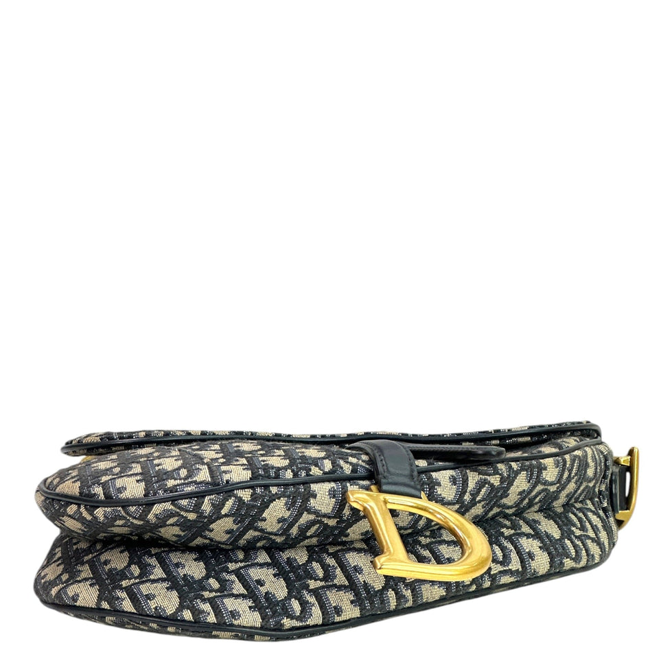 Christian Dior Saddle Dior Oblique Embroidery Bag
