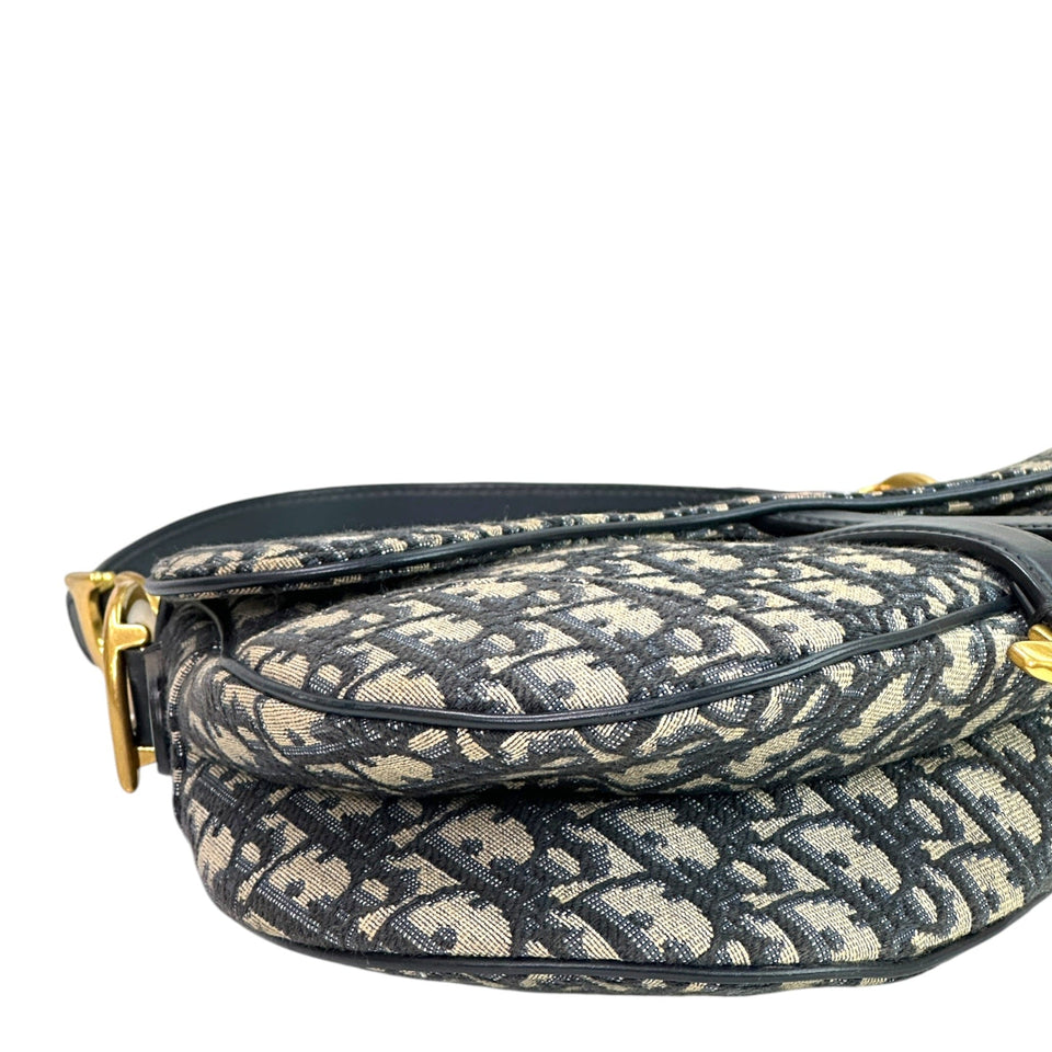 Christian Dior Saddle Dior Oblique Embroidery Bag