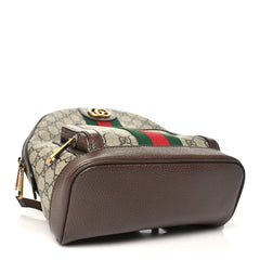 Gucci GG Supreme Monogram Calfskin Web Small Ophidia Day Backpack Beige Ebony New Acero