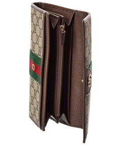 Gucci Ophidia Gg Supreme Canvas & Leather Continental Wallet