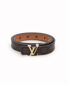 Louis Vuitton Monogram Canvas Gold LV Initiales Belt