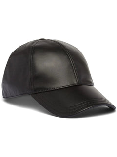 Prada triangle - logo leather baseball cap