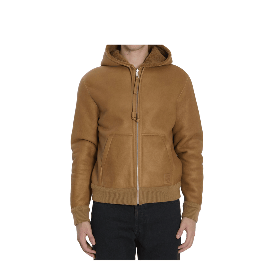 Loewe Hooded Leather Jacket