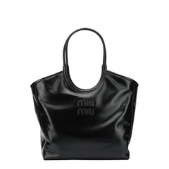 Miu Miu Ivy Large Leather Shoulder Bags - Black