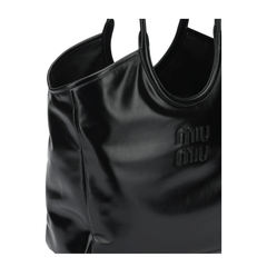 Miu Miu Ivy Large Leather Shoulder Bags - Black