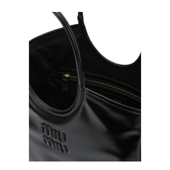 Miu Miu Ivy Large Leather Shoulder Bags - Black