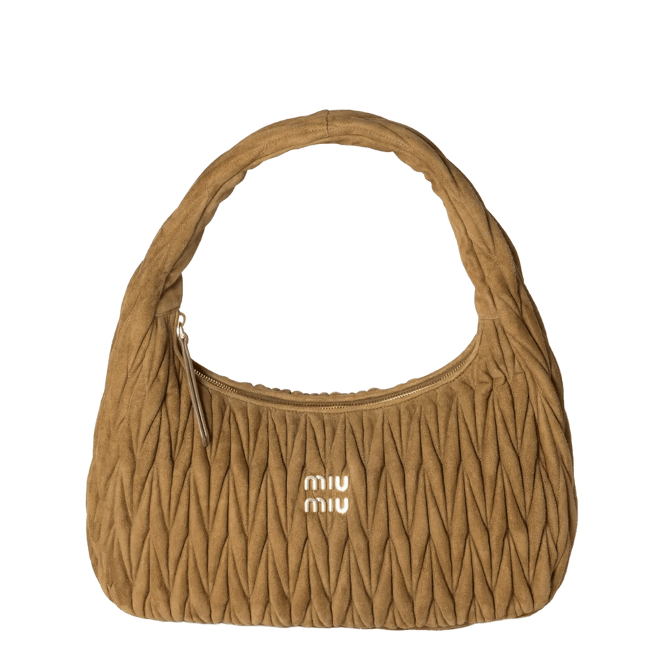Miu Miu SORELLE Suede Shoulder Bag - Oliva
