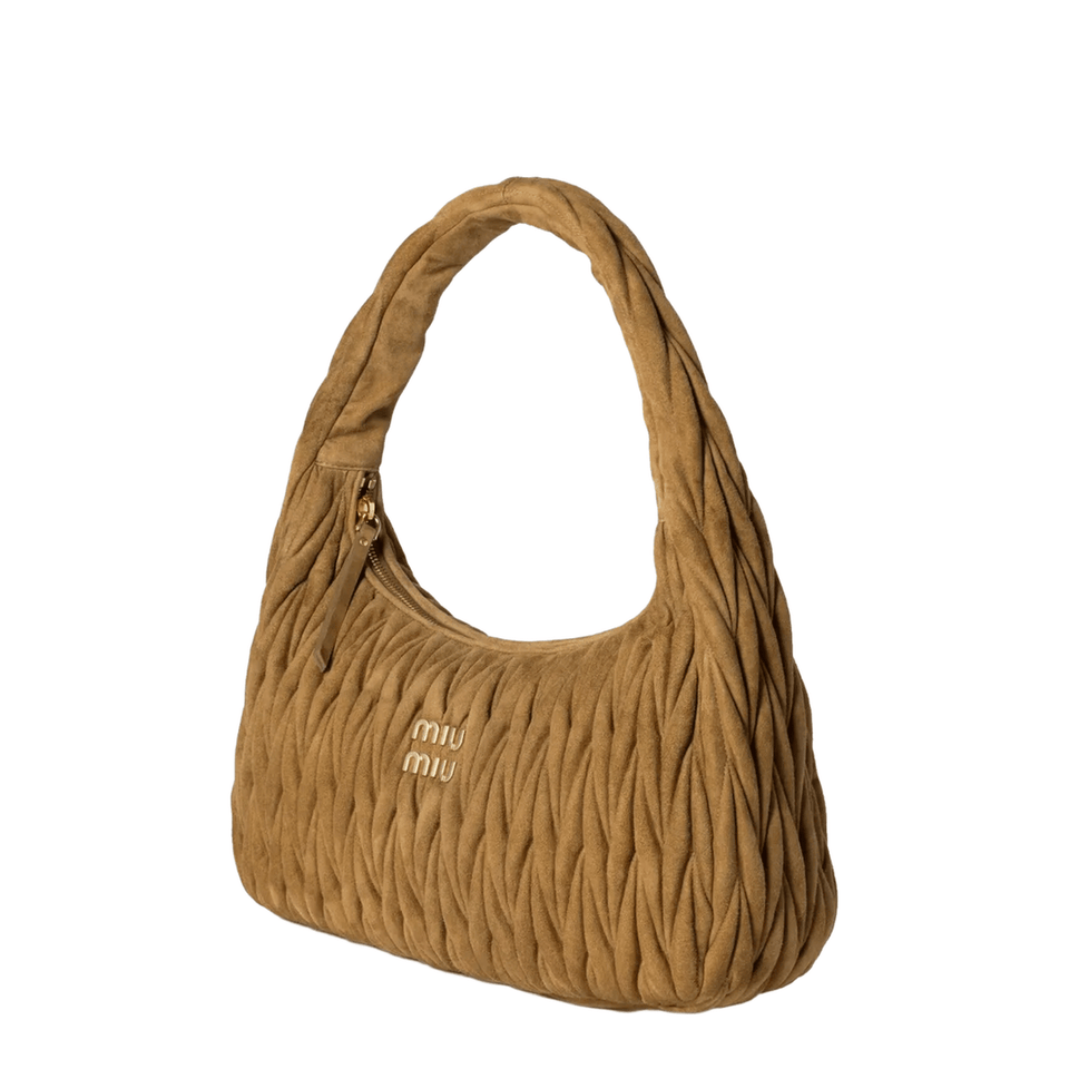Miu Miu SORELLE Suede Shoulder Bag - Oliva