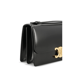 Celine Triomphe Medium Calfskin Shoulder Bag - Black