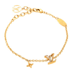 Louis Vuitton Metal Crystal LV Iconic Bracelet Gold