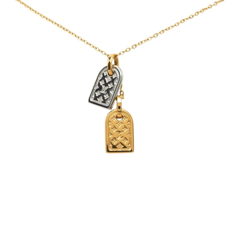 Louis Vuitton Gold Plated Nanogram Pendant Necklace