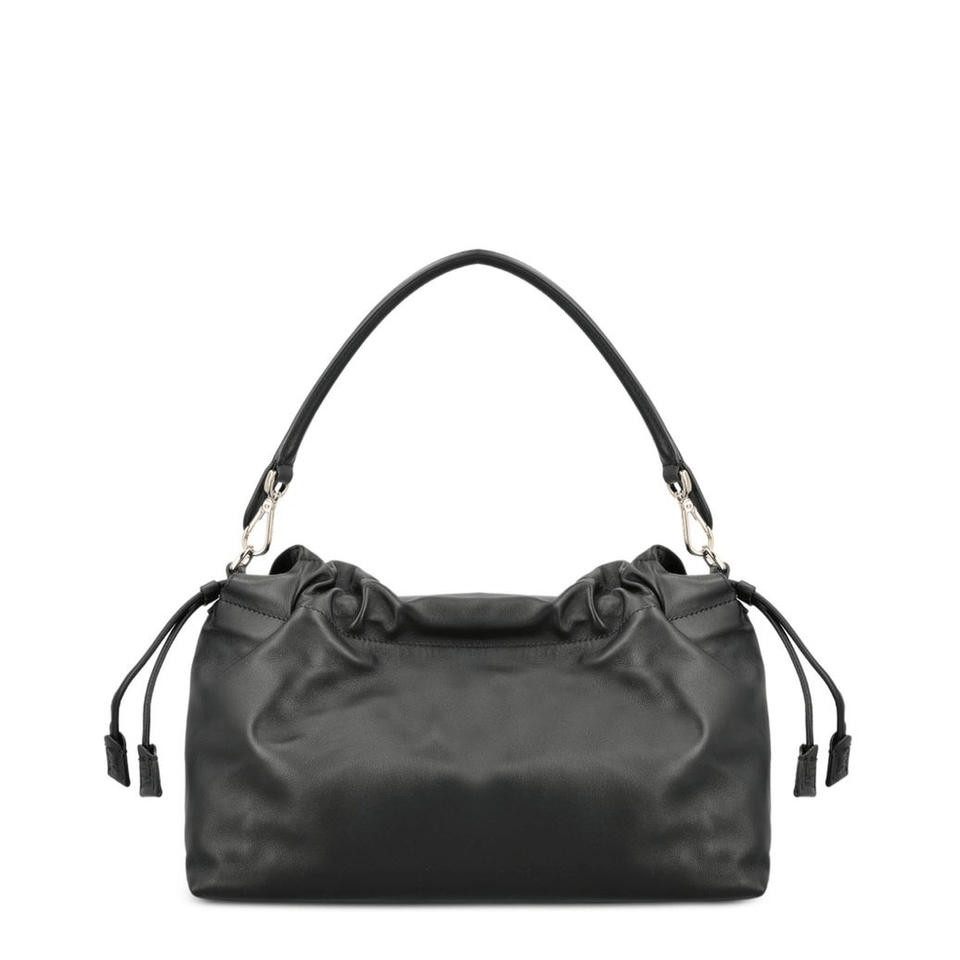 Fendi Baguette Soft Large Lamb Leather Shoulder Bag - Black