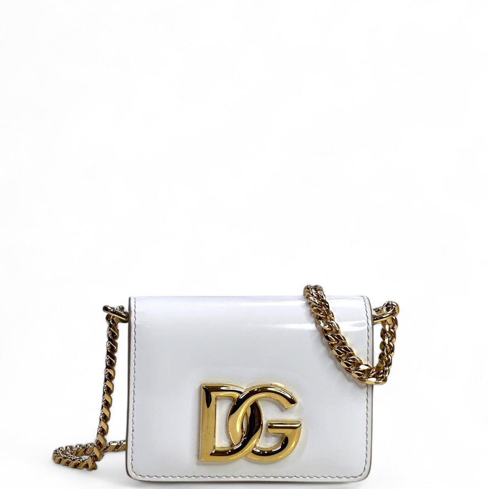Dolce & Gabbana DG Crossbody Bag White Patent Leather