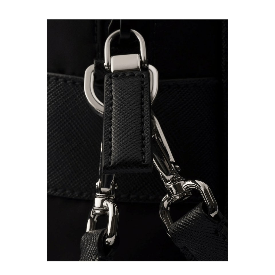 Prada Logo - Plaque Re - Nylon Messenger Bag - Black
