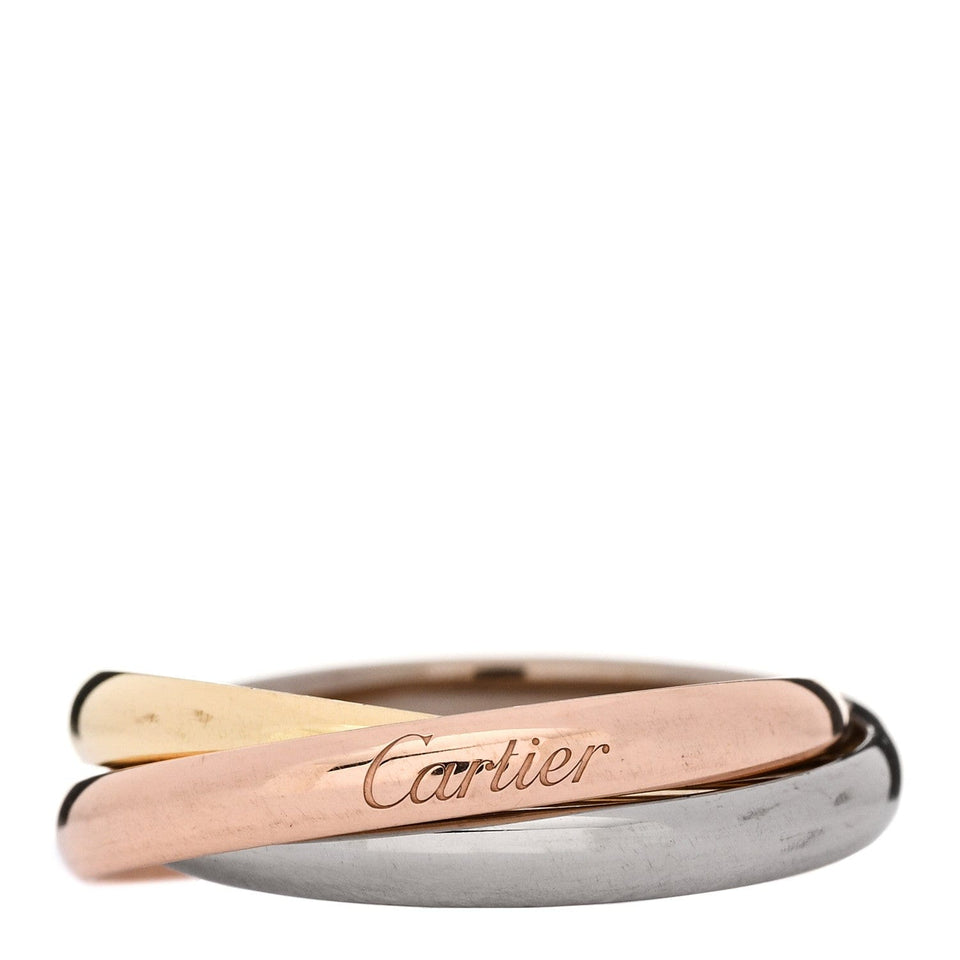 Cartier 18K Pink Yellow White Gold Small Trinity Ring 52 6