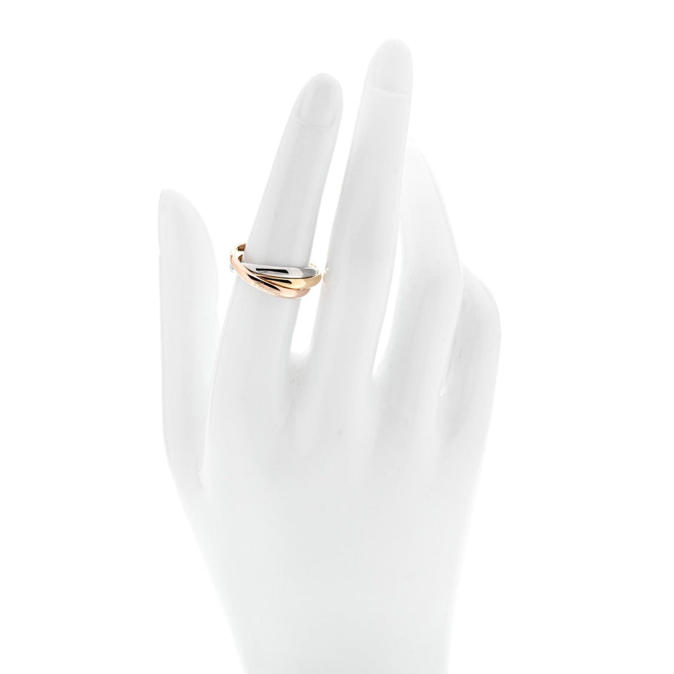 Cartier 18K Pink Yellow White Gold Small Trinity Ring 52 6