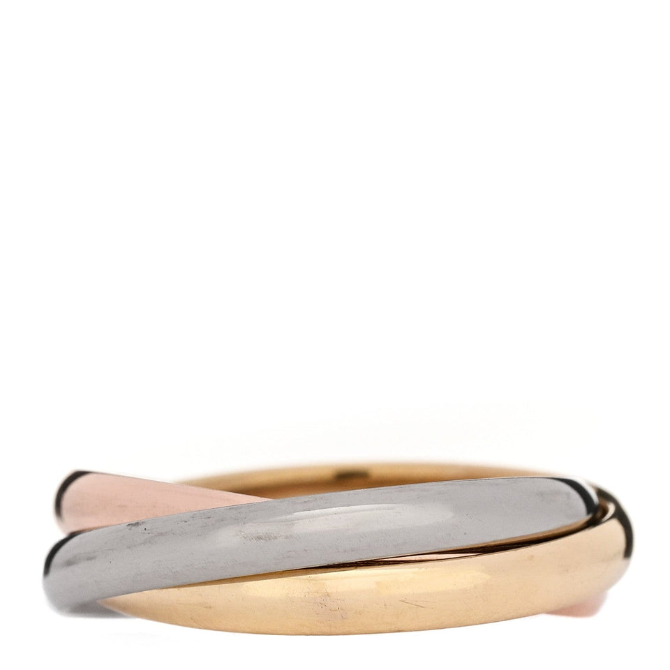 Cartier 18K Pink Yellow White Gold Small Trinity Ring 52 6