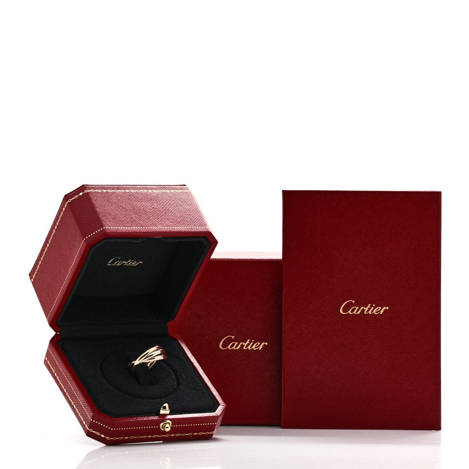 Cartier 18K Pink Yellow White Gold Small Trinity Ring 52 6