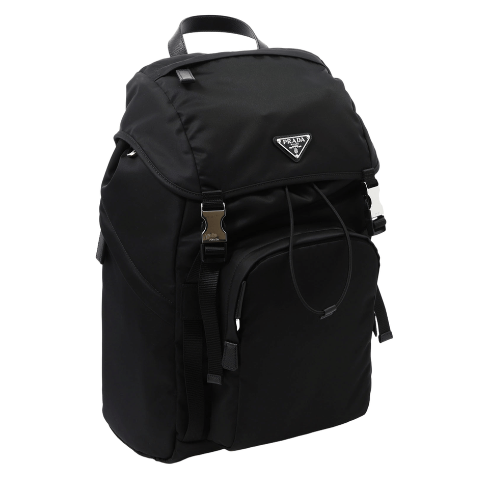 Prada Re - Nylon Saffiano Leather Backpack - Black