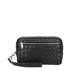 Bottega Veneta Intrecciato Calfskin Pouch - Black