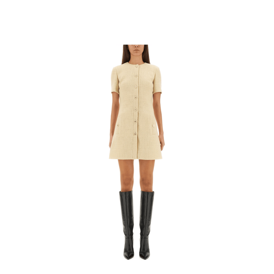 Gucci Textured Wool Tweed Dress