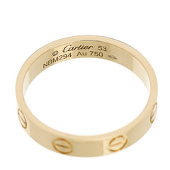 Cartier 18K Yellow Gold 3.5 mm LOVE Wedding Band Ring 53 6.5