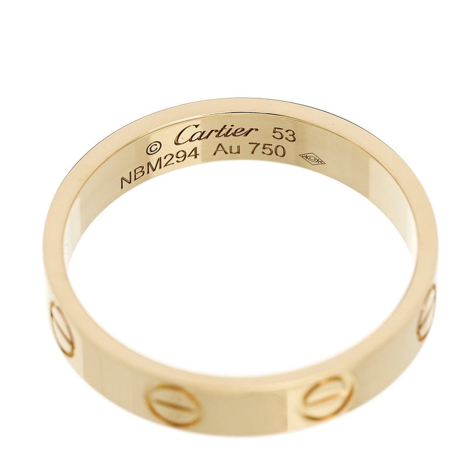Cartier 18K Yellow Gold 3.5 mm LOVE Wedding Band Ring 53 6.5