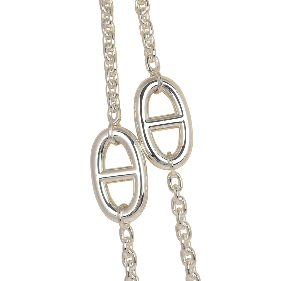 Hermes Farandole Rope Necklace 120 cm Sterling Silver Hardware