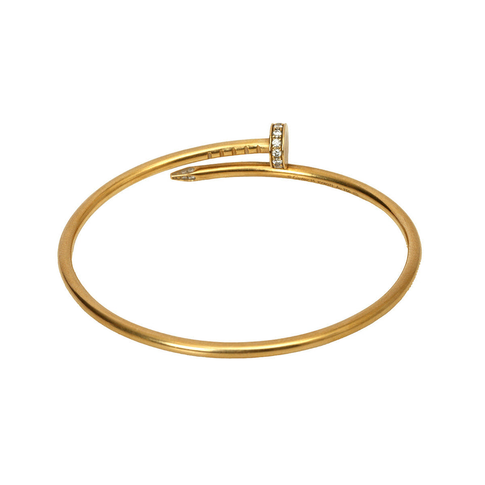 Cartier Juste Un Clou Bracelet Small Model With Diamonds Size: 15