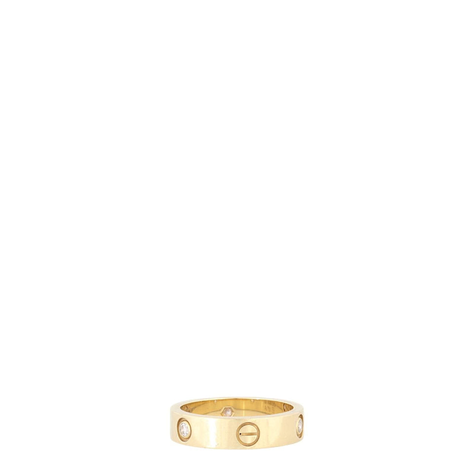 Cartier Love Ring Classic 18k Yellow Gold 3 Diamonds