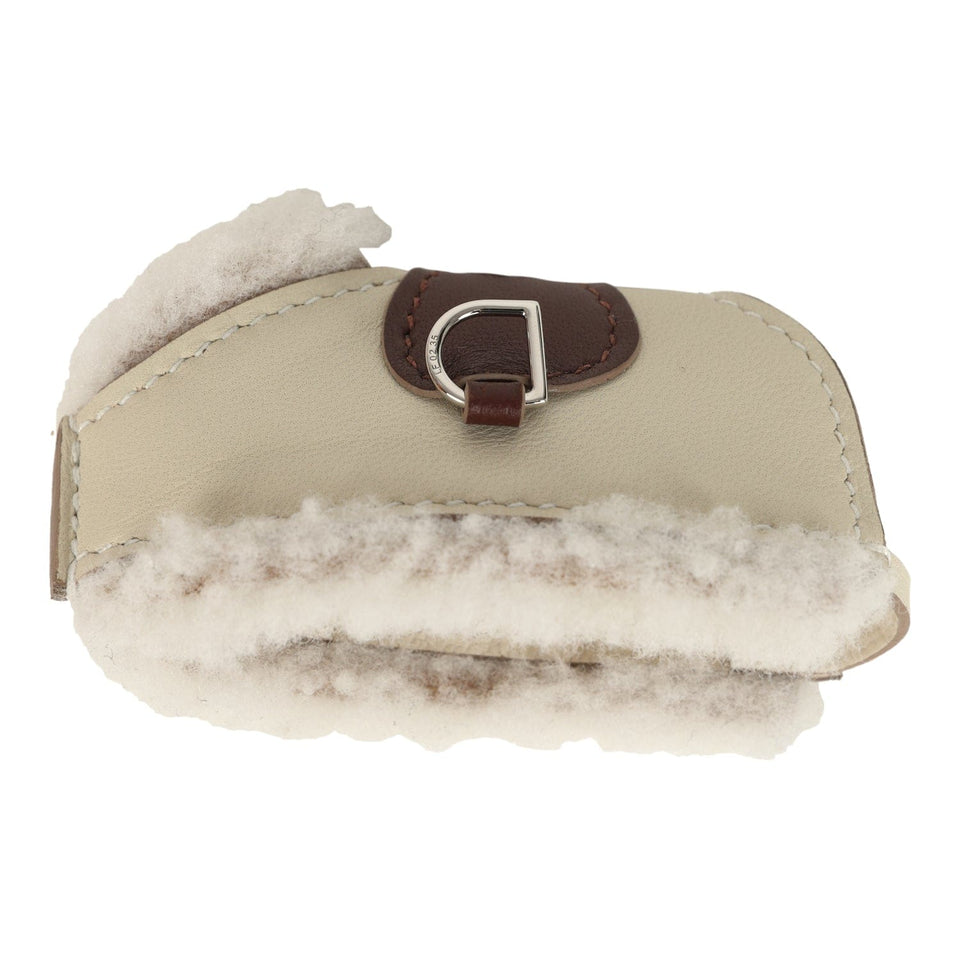 Hermes Rodeo Robeo Plush Charm PM Beige Marfa, Terre, Craie Milo Lambskin and Ecru Merino Wool Palladium Hardware