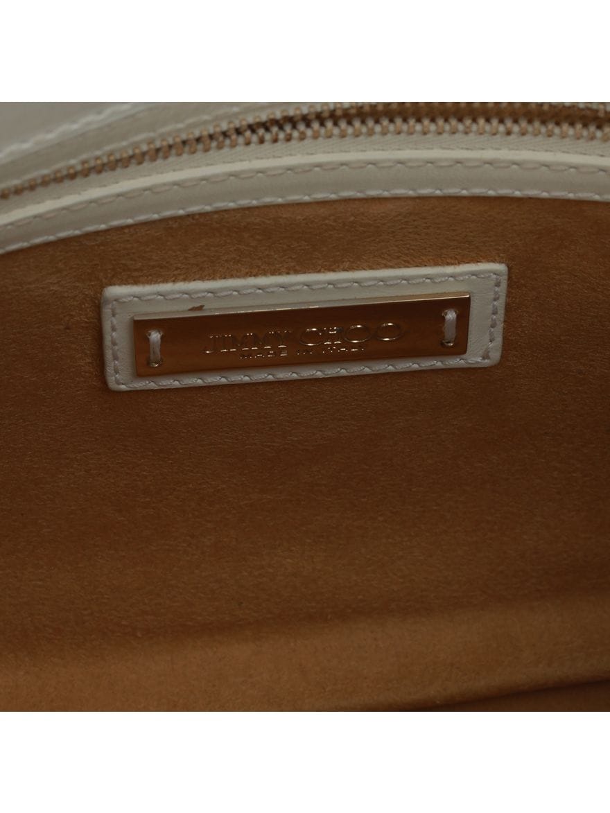 Jimmy Choo Zebra Print White Leather Bag Medium