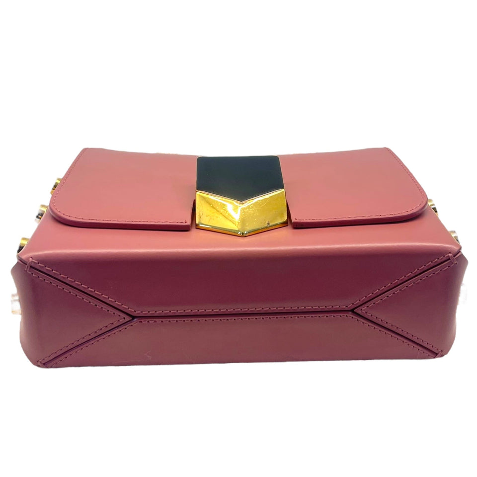 Jimmy Choo Pink Leather Lockett City Shoulder Bag