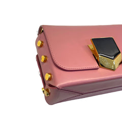 Jimmy Choo Pink Leather Lockett City Shoulder Bag