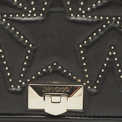 Jimmy Choo Star Studded Helia Black Leather Shoulder Bag