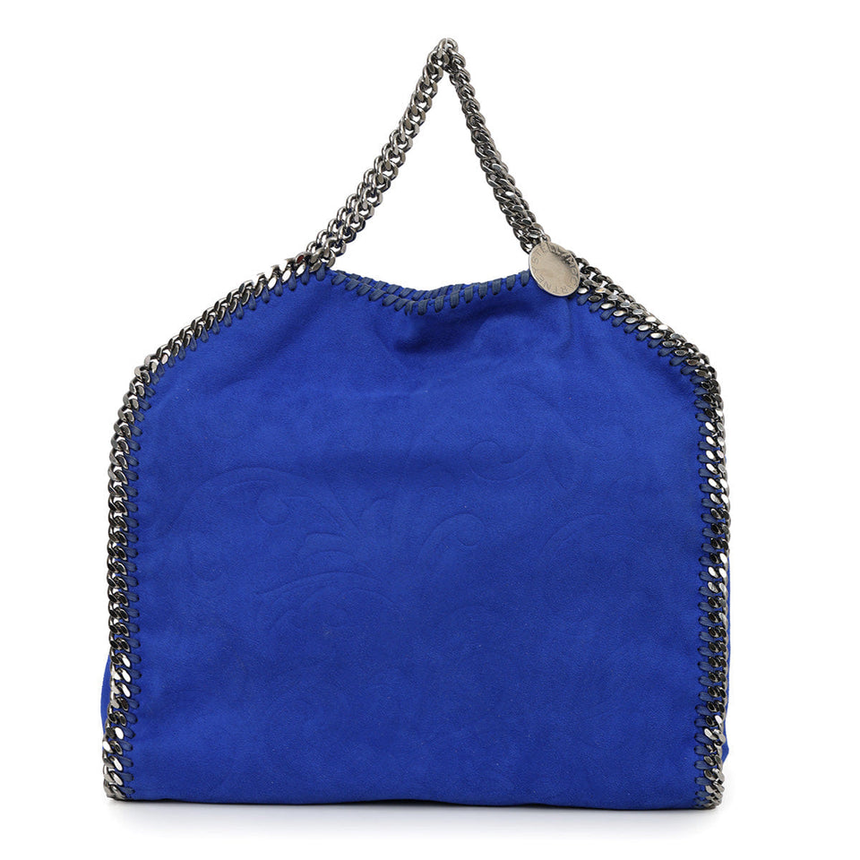 Stella Mccartney Falabella 3 Chain Blue Fold - Over Large Tote Bag