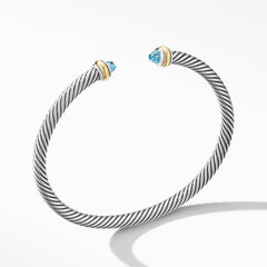 David Yurman Cable Classic Bracelet with Blue Topaz and 18k Yellow Gold - B14711 S8ABT