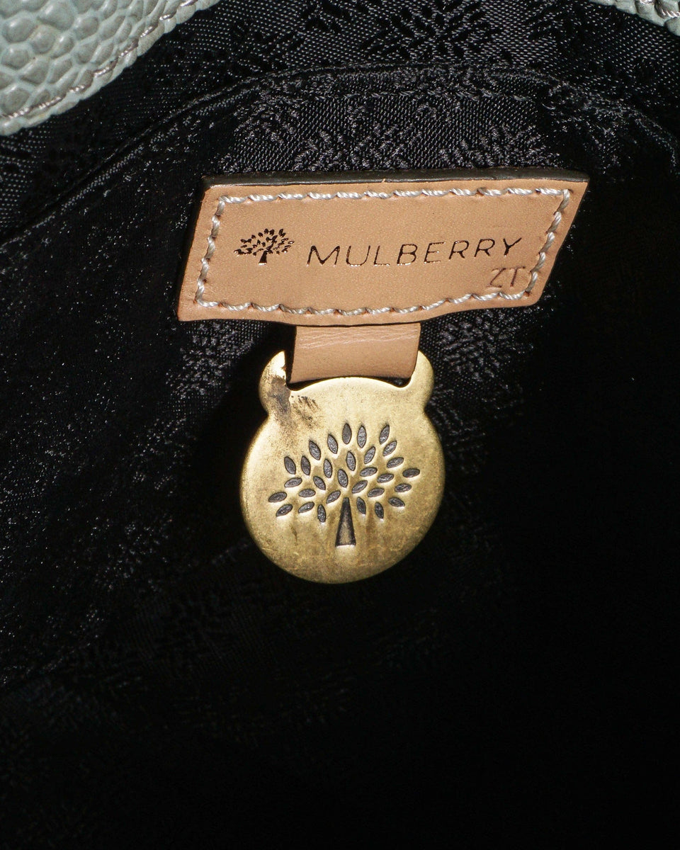 Mulberry Sage Green Pebbled Leather Small Tote Bag