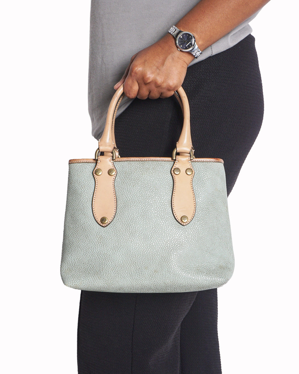Mulberry Sage Green Pebbled Leather Small Tote Bag