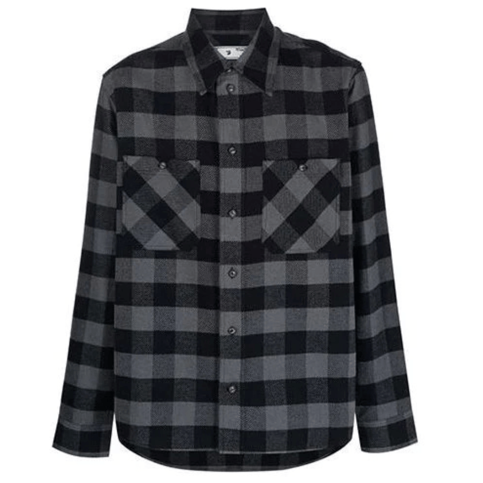 OFF WHITE CHECKED FLANNEL SHIRT black grey