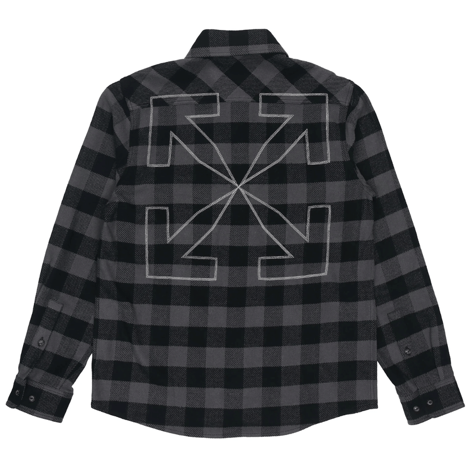 OFF WHITE CHECKED FLANNEL SHIRT black grey